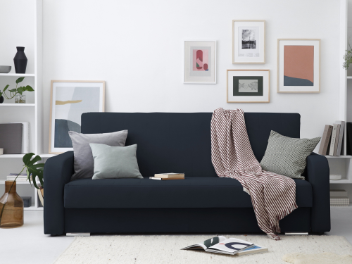 SOFA WITH BED HENRI - 3 SEATS NAVY BLUE