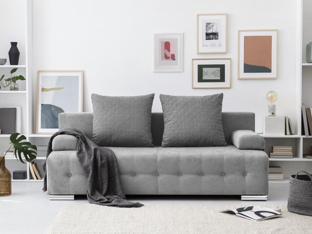 SOFA WITH BED SUZANNE - 3 SEATS LIGHT GREY