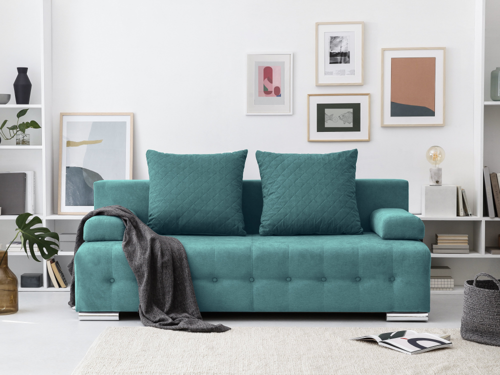 SOFA WITH BED SUZANNE - 3 SEATS TURQUOISE