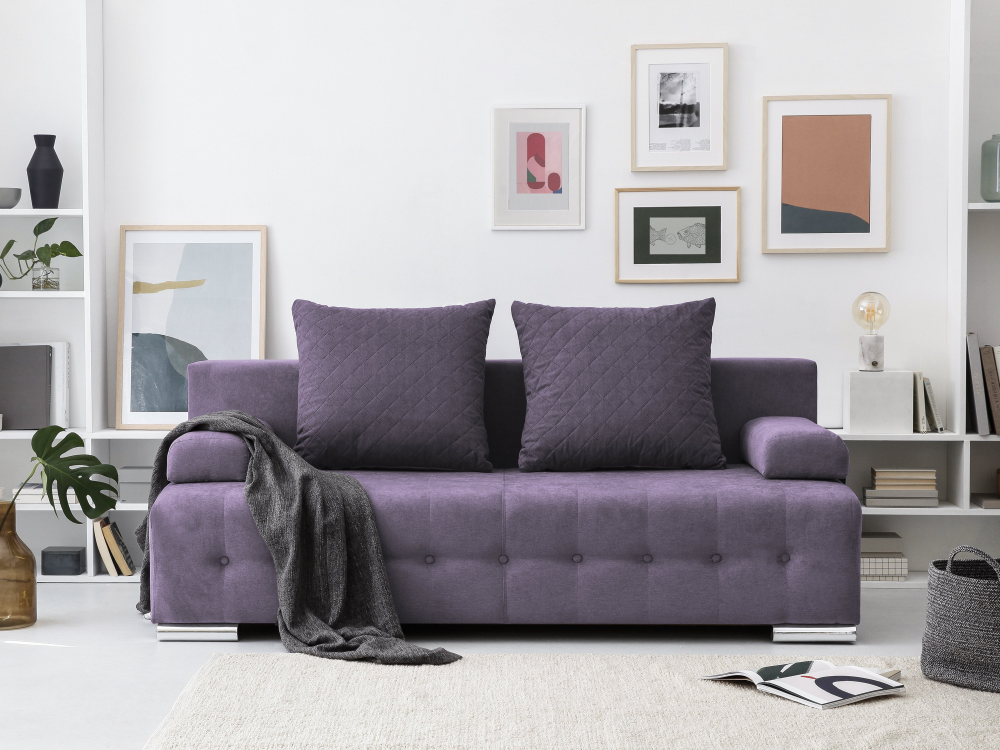 SOFA WITH BED SUZANNE - 3 SEATS LAVENDER