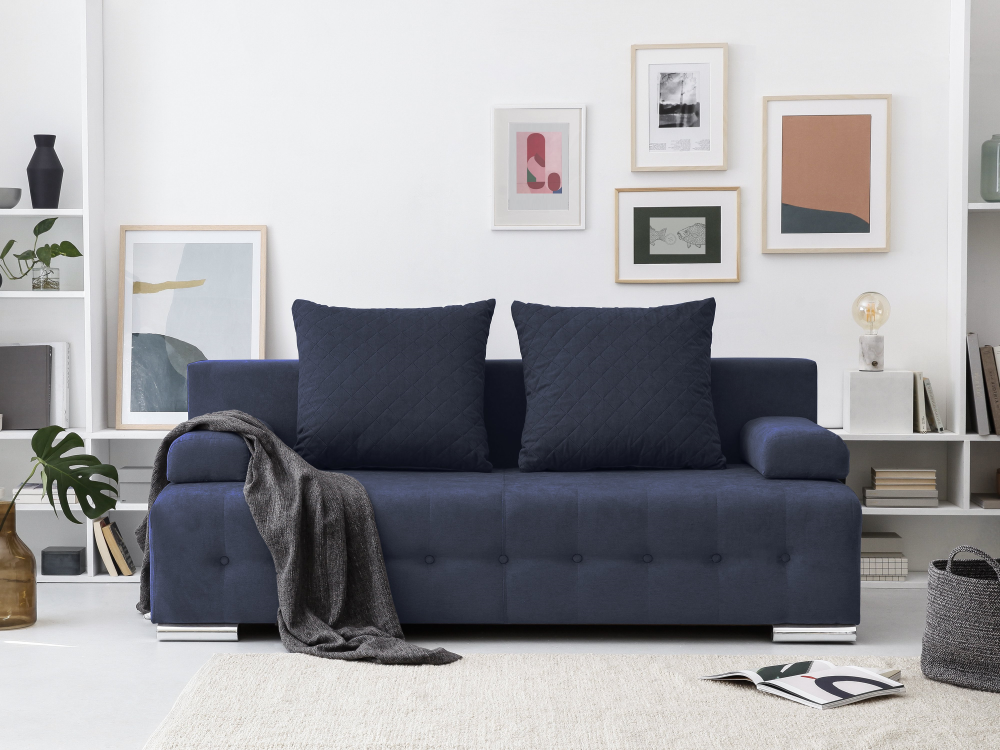 SOFA WITH BED SUZANNE - 3 SEATS BLUE