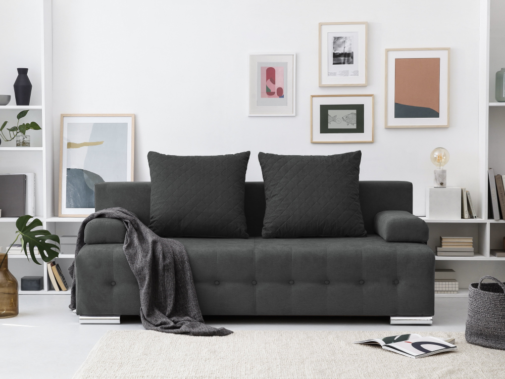 SOFA WITH BED SUZANNE - 3 SEATS DARK GREY