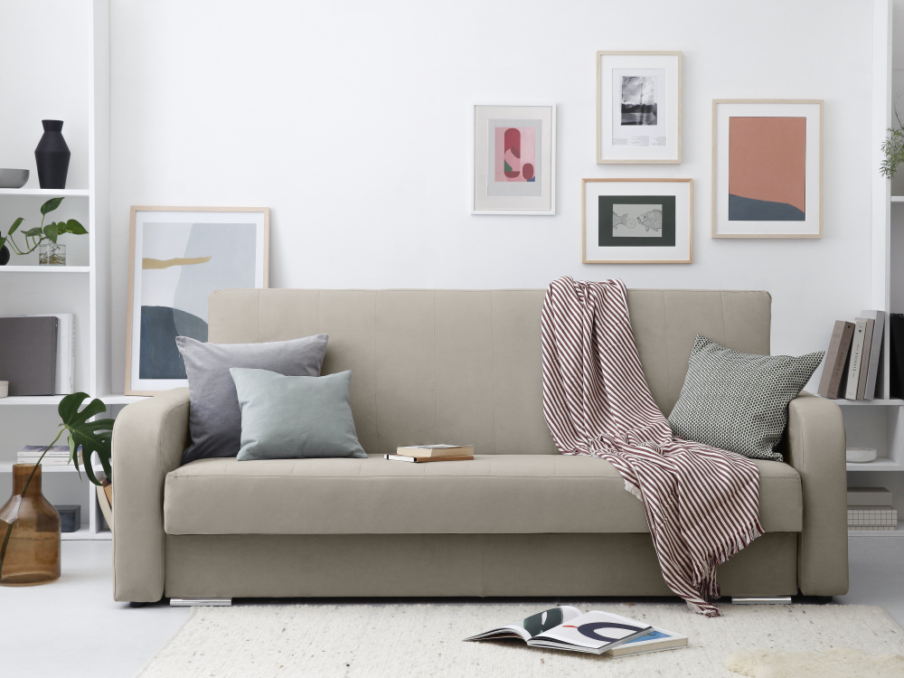 SOFA WITH BED HENRI - 3 SEATS BEIGE
