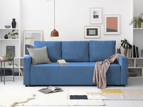 SOFA WITH BED FRANCISCO - 3 SEATS BLUE