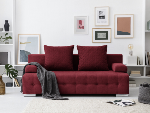 SOFA WITH BED SUZANNE - 3 SEATS RED