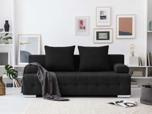 SOFA WITH BED SUZANNE - 3 SEATS BLACK